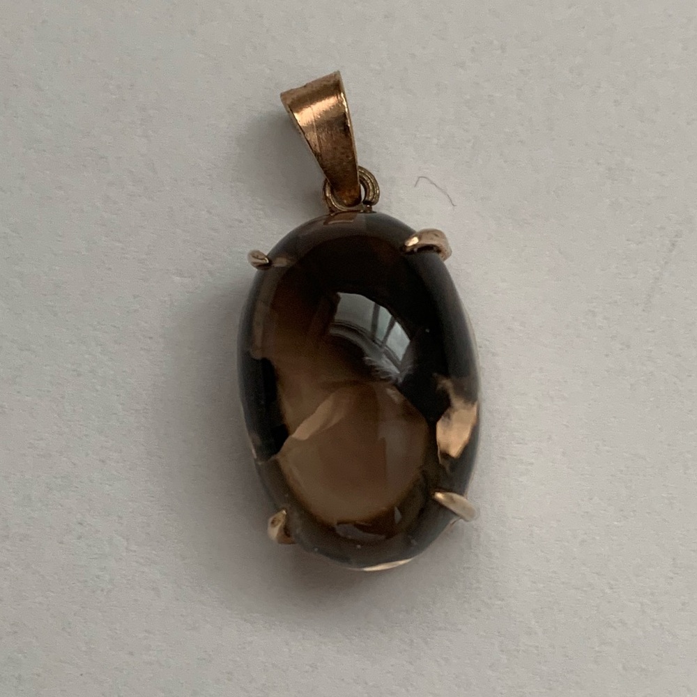 New vintage smoky topaz pendant